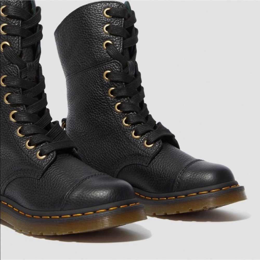 Dr MARTENS ALMILITA Black Leather Boots Size : 10 - Picture 14 of 15